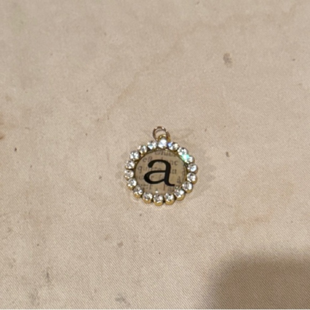 Gold Pendant with Rhinestones